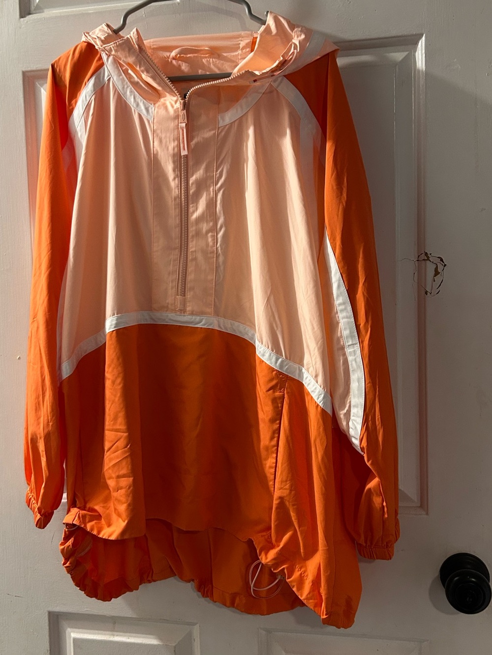 Free People Orange and Peach Colorblock Anorak